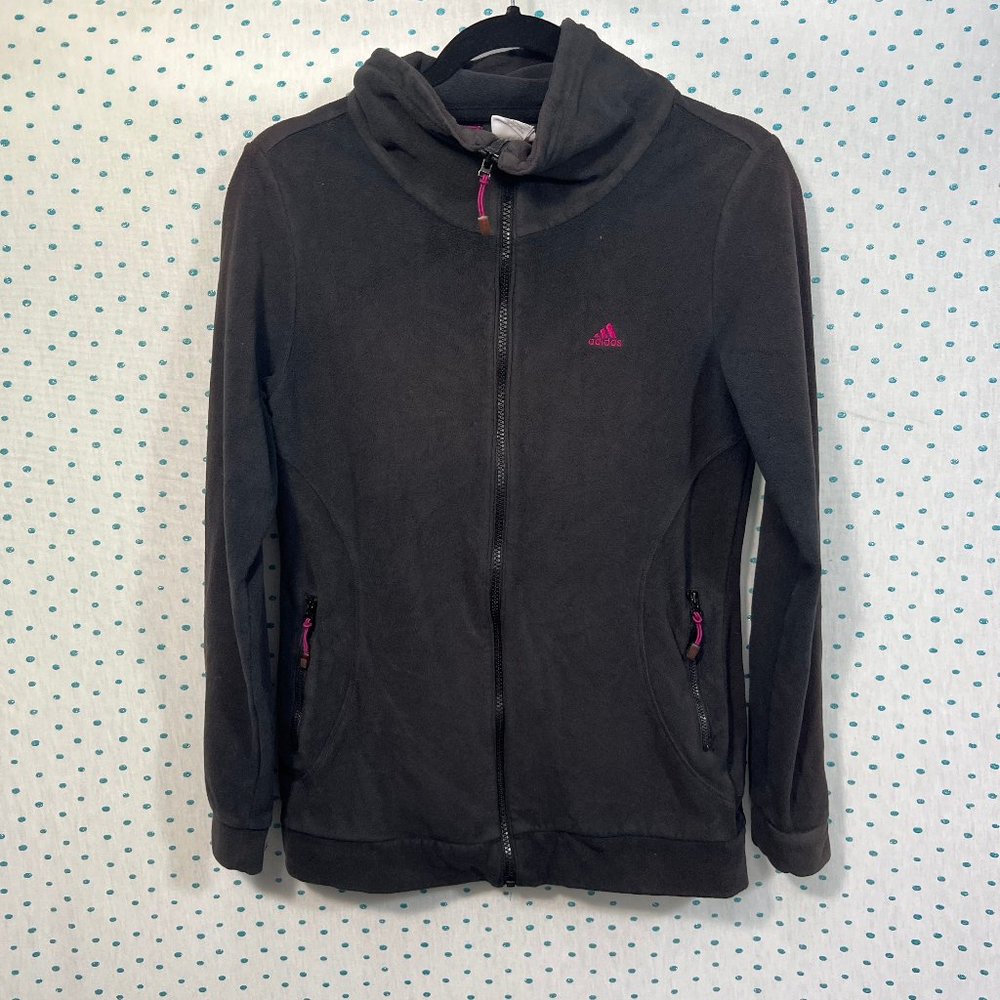 Adidas Gray & Purple Fleece Zip-Up Women's Jacket